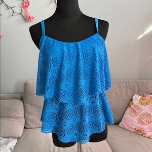 Simon Chang Vibrant Blue Lace Camisole